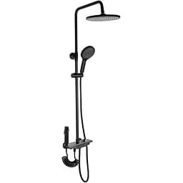 Душова система Rea Savio Led black з термостатом REA-P8410, Чорний матовий