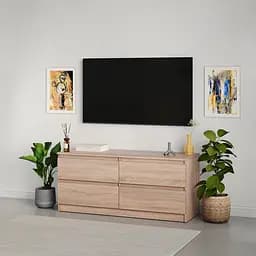 Тумба під телевізор MebelStar Нео 4Ш 120x43x53 см Дуб сонома (MBS-1271)