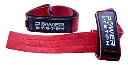 Кожаные лямки для тяги Power System PS-3320 Leather Straps Red (3320RD-0)