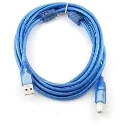 Кабель Gresso Usb 2.0 3 м AM-BM 2 ферриты голубое прозрачное оплетение пакет