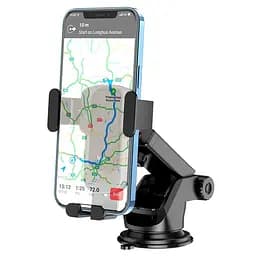 Автоутримувач для телефону Hoco CA104 гравітаційний ABS пластик і силікон з поворотом 360° Чорний Сірий - мініатюра 3