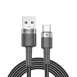 Кабель Brevia USB to Type-C 2,4А 1 м, черный box (53100BUCC1)