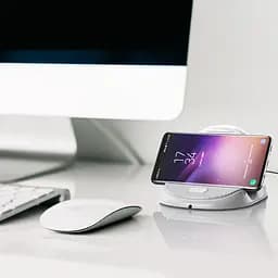 Зарядка QI BASEUS Silicone Horizontal Desktop 10W (WXHSG-02) бездротова біла - мініатюра 3