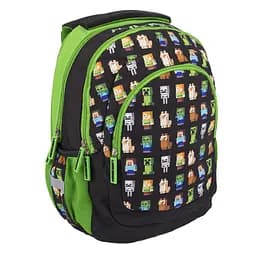 Рюкзак шкільний Minecraft Multi Characters AB330 39 х 28 х 17 см зелений з чорним (502021200)