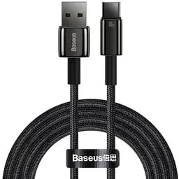 Кабель Baseus Tungsten Gold Fast Charging Data Cable USB to Type-C 100W 2 м Чорний
