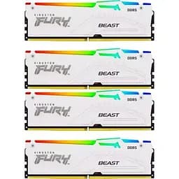 Модуль пам'яті для комп'ютера DDR5 128GB (4x32GB) 5600 MHz FURY Beast RGB White Kingston Fury (ex.HyperX) (KF556C40BWAK4-128) - мініатюра 5