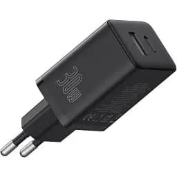 Блок живлення зарядний адаптер Baseus Cube Fast Charger 2 порти C + U 30 W (P10111404113-00) чорний