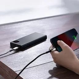 Зовнішній акумулятор (павербанк) Baseus Adaman Metal Digital 20000mAh 22.5W 2021 Editon Black (PPAD000101, PPADM20S) - мініатюра 7
