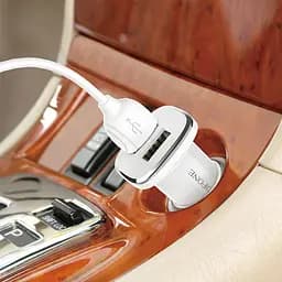 Автомобільний зарядний пристрій Borofone BZ12 2 USB білий + кабель USB to MicroUSB - мініатюра 4