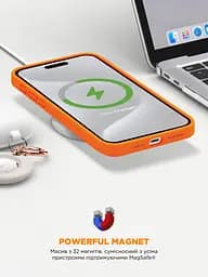Силиконовый чехол с MagSafe для Apple iPhone 15 Pro Max, ICON2 MagCase, оранжевый, противоударный, панель с мягкой подкладкой, защита всего корпуса, поддержка беспроводной зарядки, совместим с защитными стеклами и пленками, ArmorStandart (ARM89277) - мініатюра 9