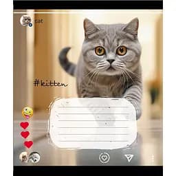 Зошит учнівський "Кішка" Leader 024-550351K-5 в клітинку, 24 аркуші