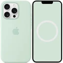 Чохол Silicone case (AAA) with Magsafe and Animation для Apple iPhone 16 Pro (6.3) Aquamarine