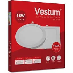 Круглий світлодіодний світильник Vestum врізний 18W 4000K 220V 1-VS-5105 - мініатюра 3