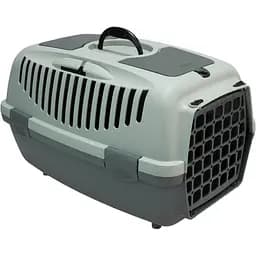Переноска для тварин Stefanplast Gulliver 2 Green Line з пластиковими дверима до 8 кг сіро-зелена (97048)
