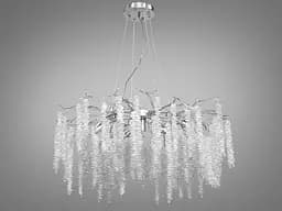 Кришталева люстра Гліцинія з алюмінієвим каркасом, 10 ламп, хром