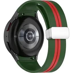 Ремінець для Samsung Galaxy Watch 4 Classic 46mm - зелено-червоний ширина кріплення 20мм силікон Watchbands Cls-line (W19-6WB88151991)