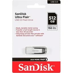 USB флеш-накопичувач SanDisk Ultra Flair 512GB USB-A 3.0 Silver/Black (SDCZ73-512G-G46) [133573] - мініатюра 5