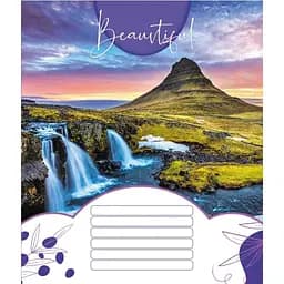 Тетрадь ученическая Красивые водопады 018-530100K-1 в клетку, 18 листов