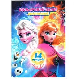 Цветная бумага двусторонняя "Холодное сердце" Leader 854045-4, 14 страниц 7 цветов