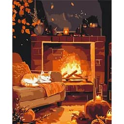 Картина за номерами на підрамнику Brushme Камінна історія