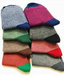 Носки с принтом цветные полосы высокие бесшовные воздухопроницаемые качественные ORGANIC cotton JILL ANTONY Микс 8 цветов, 42-43