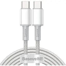 Кабель Baseus High Density Braided Fast Charging Cable Type-C to Type-C 100W 2m CATGD-A02 White