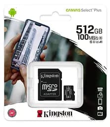 Карта пам'яті Kingston microSDXC Canvas Select Plus 512GB Class 10 UHS-1 + SD адаптер [SDCS2/512GB] [67352] - мініатюра 5