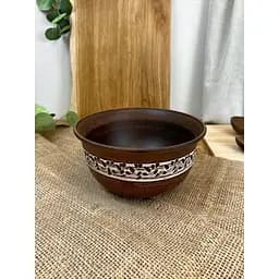 Миска висока керамічна (глиняна) різьблена Ангоб 1 л