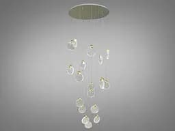 Стельова люстра LED Diasha 3008/18G, 32W, золото, сучасний стиль для холу, вітальні, спальні, 18 ламп, IP20, регулювання висоти - мініатюра 2