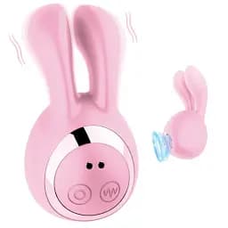 Вакуумний стимулятор клітора I’MCUM Bunny Kiss 8 режимів вібрації 5 режимів всмоктування у формі кролика Рожевий (IM-KXY269)