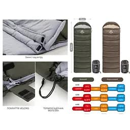 Спальник з капюшоном Naturehike U150 NH20MSD07, (11°C), правий, коричневий - мініатюра 7
