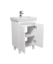 Тумба Мойдодир Simple White 55-U з умивальником River 55 Білий універсальна Білий - мініатюра 2