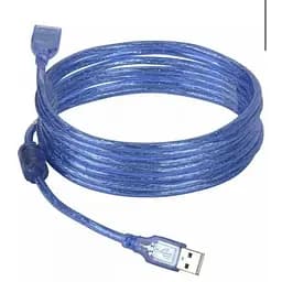 Удлинитель 10 метров USB 2.0 мама AM — AF 10 m полупрозрачный синий