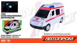Металлическая автомодель Автопром Скорая помощь, со звуковыми и световыми эффектами