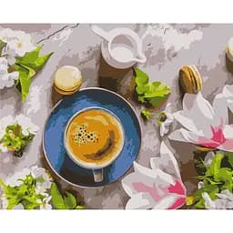 Картина по номерам на підрамнику Brushme Кава і квіти