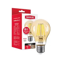 Лампа світлодіодна філаментна Maxus A60 FM 8W 2700K 220V E27 Golden