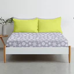 Простирадло Cosas на резинці 90х200х25 snowflakes cs2, сірий (SnowflakesWhiteGrey_90x200x25) - мініатюра 3
