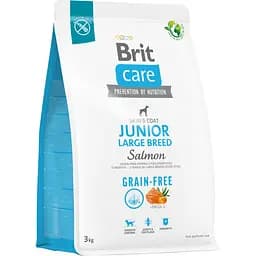Сухий беззерновий корм для молодих собак великих порід Brit Care Dog Grain-free Junior Large Breed, з лососем, 3 кг