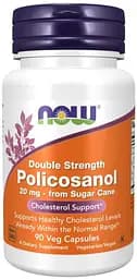 Натуральна добавка NOW Policosanol 20 mg Double Strength, 90 вегакапсул