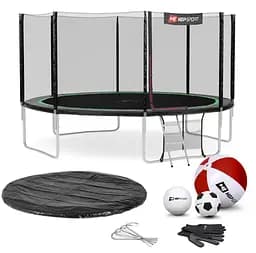 Батут Hop-Sport 14ft (427см) чорно-зелений з зовнішньою сіткою - мініатюра 1