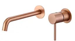 Смеситель для умывальника Imex Monza из стены PVD матовое розовое золото GLM039/ORC Теплый закат