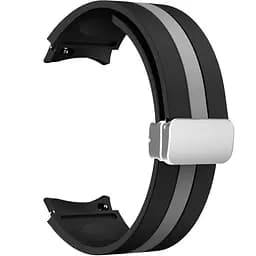 Ремінець для Samsung Galaxy Watch 4 44mm - чорно-сірий ширина кріплення 20мм силікон Watchbands Cls-way (W27-7WB10289017)