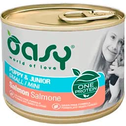 Влажный корм для щенков малых пород Oasy One Protein Adult Puppy & Junior Small Mini лосось 200 г
