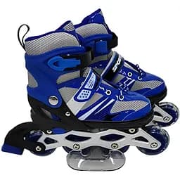 Ролики RS-0038 S (31-34) с подсветкой синие