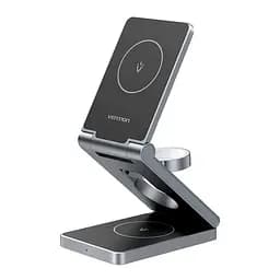 Зарядное устройство Vention 15W 3-in-1 Magnetic Wireless Fast Charger Gray (FGFH0)
