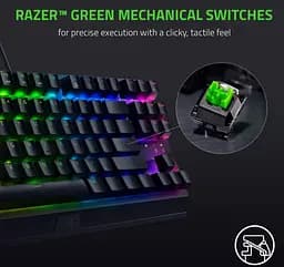 Клавиатура игровая механическая RAZER BlackWidow V-3 TKL RU Green Switch Black - мініатюра 6