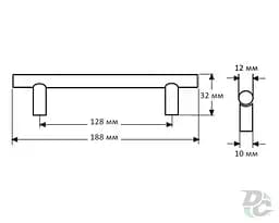 Ручка рейлінгова DC DR 11/128 SS Сталь - мініатюра 2