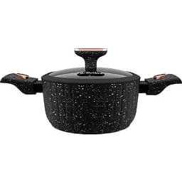 Кастрюля Bollire Sicilia, с крышкой, черная, 20 см, 2,5 л (BR-1502)