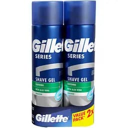 Гель для гоління Gillette Series Для чутливої ​​шкіри з алое вера 200 мл + 200 мл