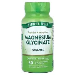 Магний глицинат Nature's Truth Magnesium Glycinate хелатный 60 капсул быстрого высвобождения